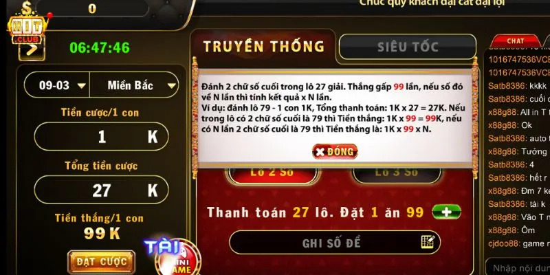 Đặt cược XS online tại cổng game HitClub