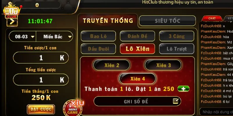 Giao diện kèo cược xiên 4