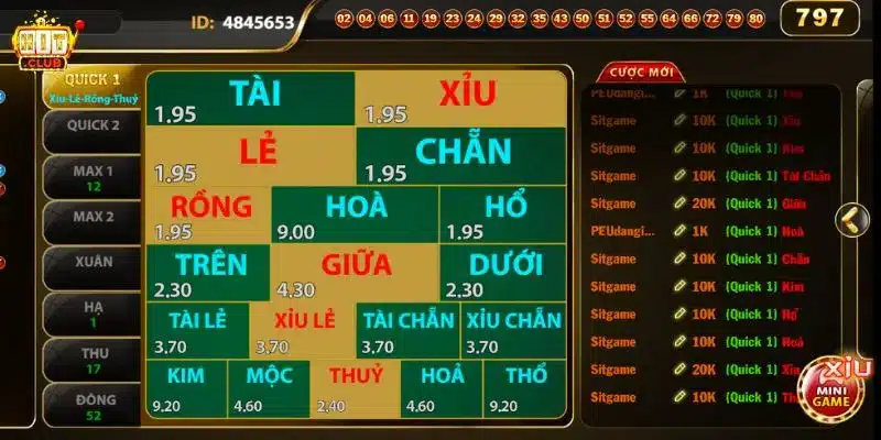 Giao diện sản phẩm Keno