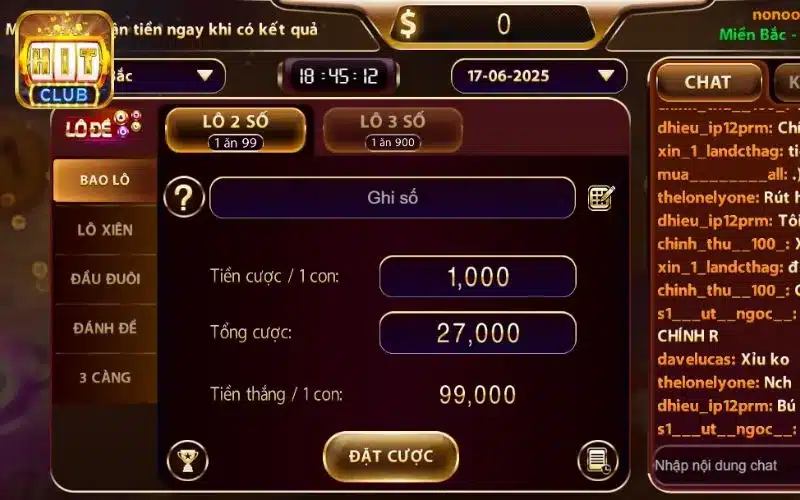 Những kèo cược XSMB tại Hit club