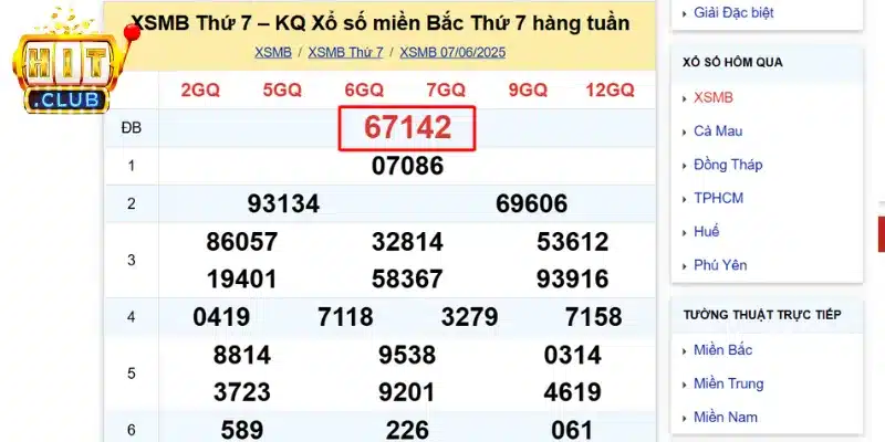 Soi cầu xổ số miền Bắc thứ bảy bằng giải đặc biệt